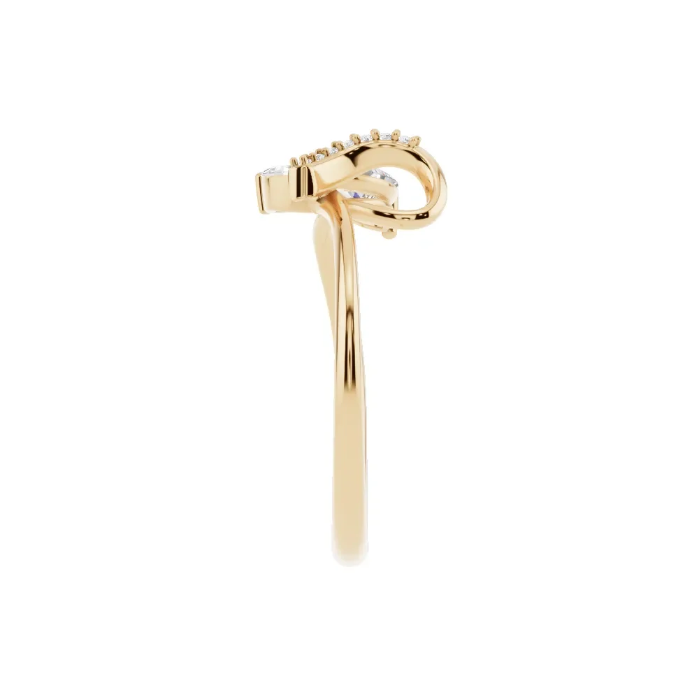 {{karat}} {{metal_color}} Gold Round Diamond Elegant Ring in yellow finish thumbnail 2
