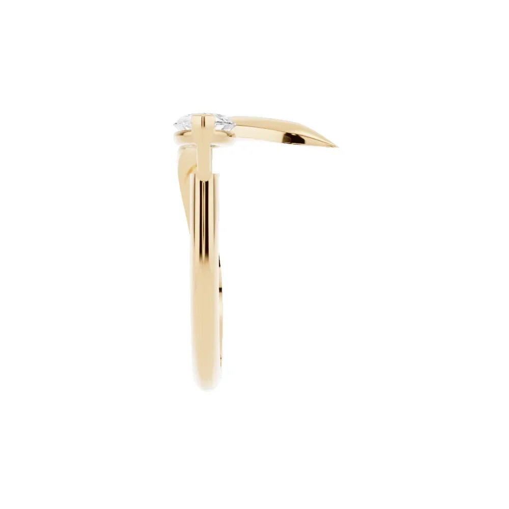 14K Yellow Gold Marquise Diamond Anniversary Ring in yellow finish thumbnail 2