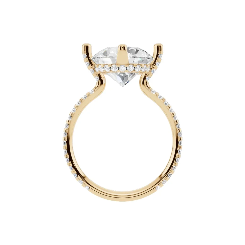 14K Yellow Gold Round Diamond Elegant Wedding Ring in yellow finish thumbnail 3
