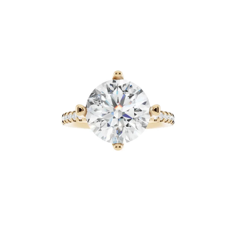 14K Yellow Gold Round Diamond Elegant Wedding Ring in yellow finish thumbnail 4