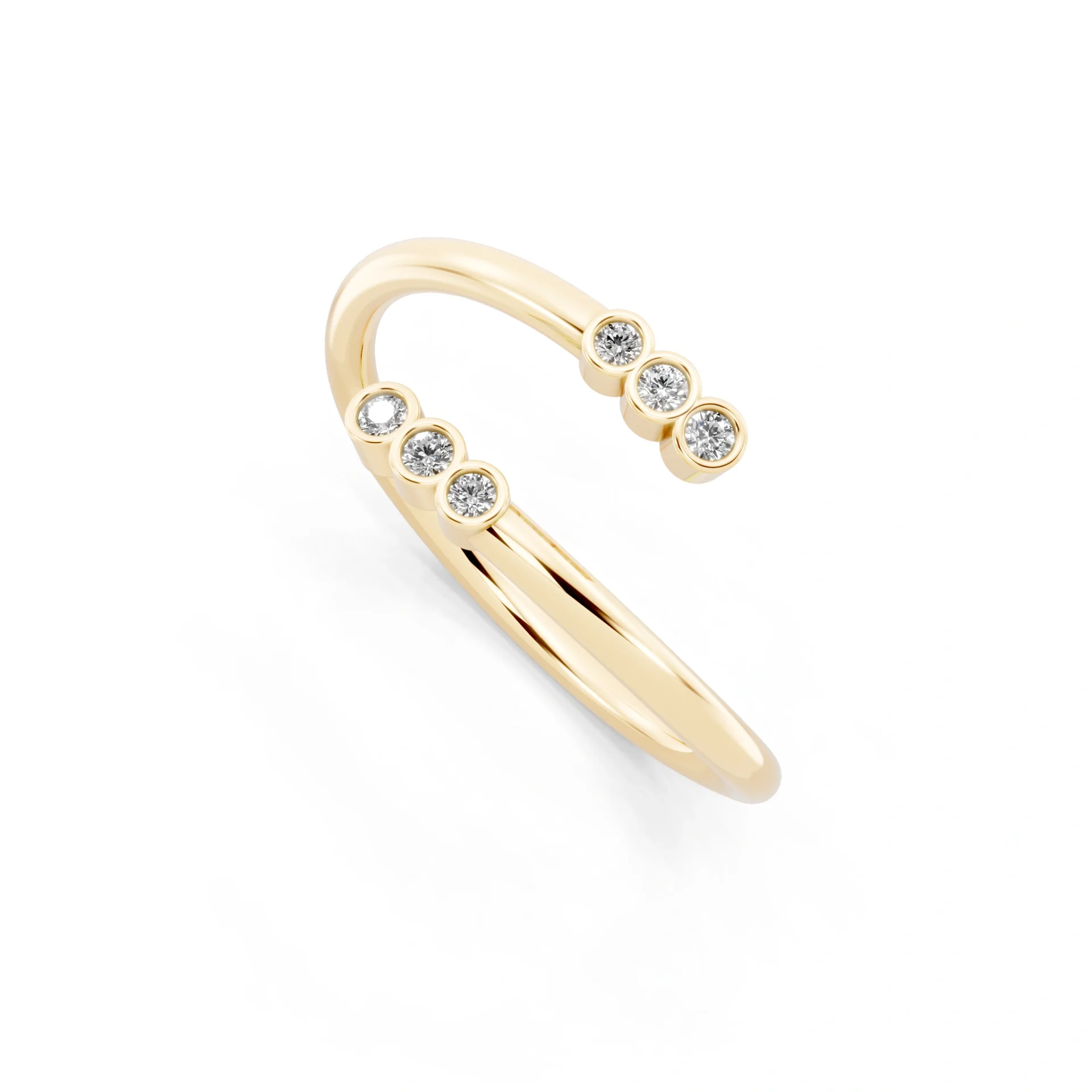 RJH Elara Open Diamond Wrap Lab-Grown Diamond Ring in yellow finish