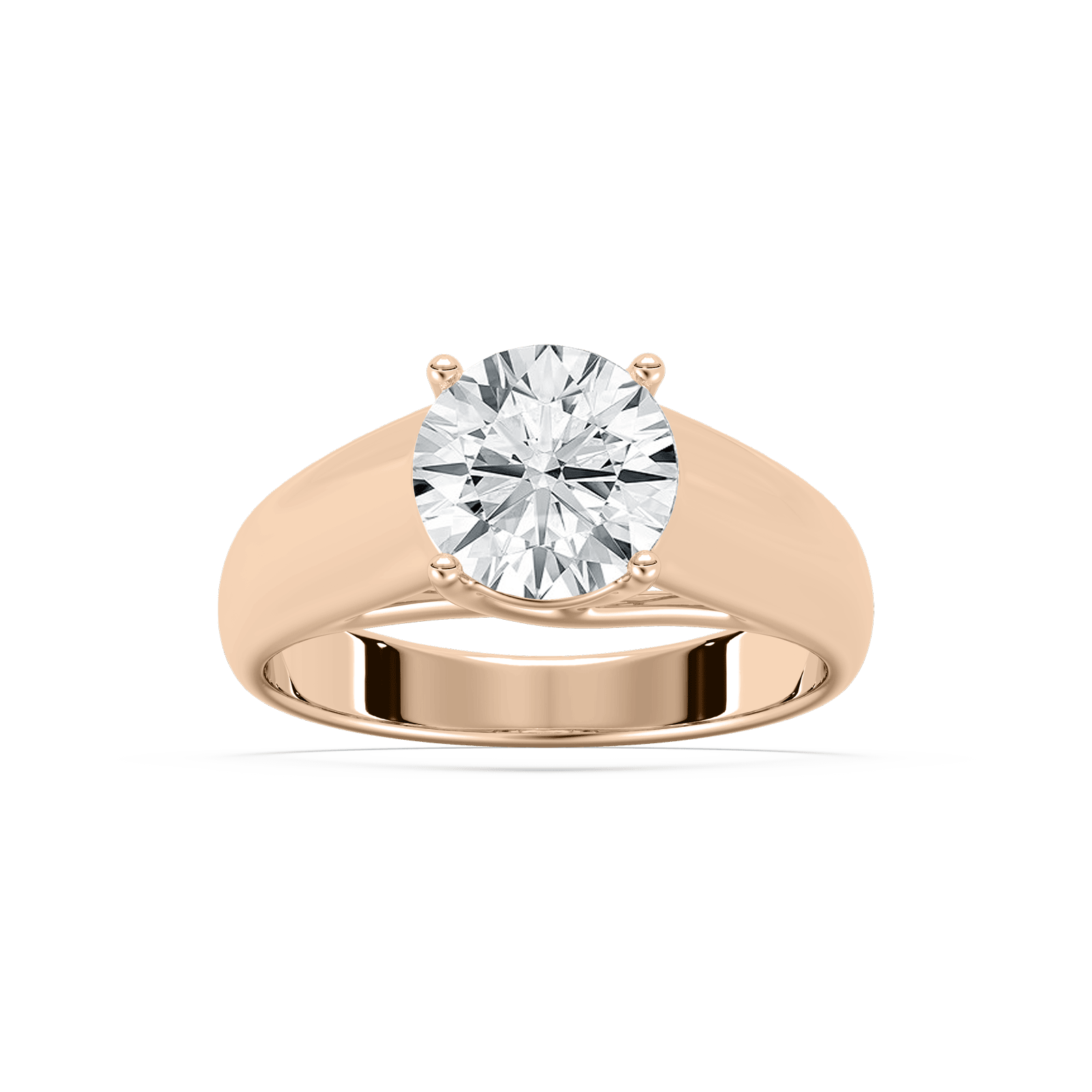 Kelse 2 ctw Round Lab Grown Diamond Luxe Wide Band Trellis Engagement Ring