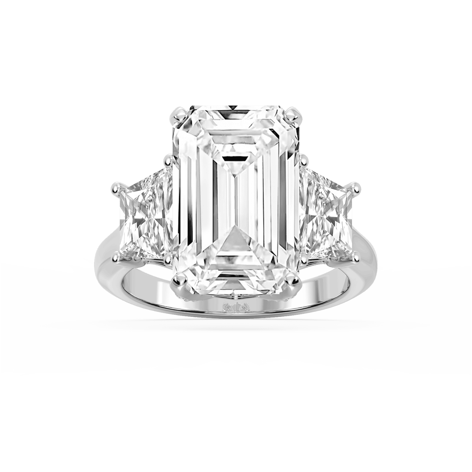 Kinsley 12 ¼ ctw Emerald Lab Grown Diamond Three Stone Engagement Ring