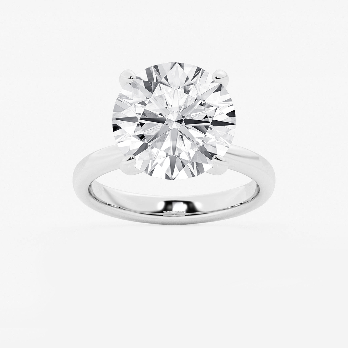 Vera 8 ctw Round Lab Grown Diamond Petite Solitaire Engagement Ring