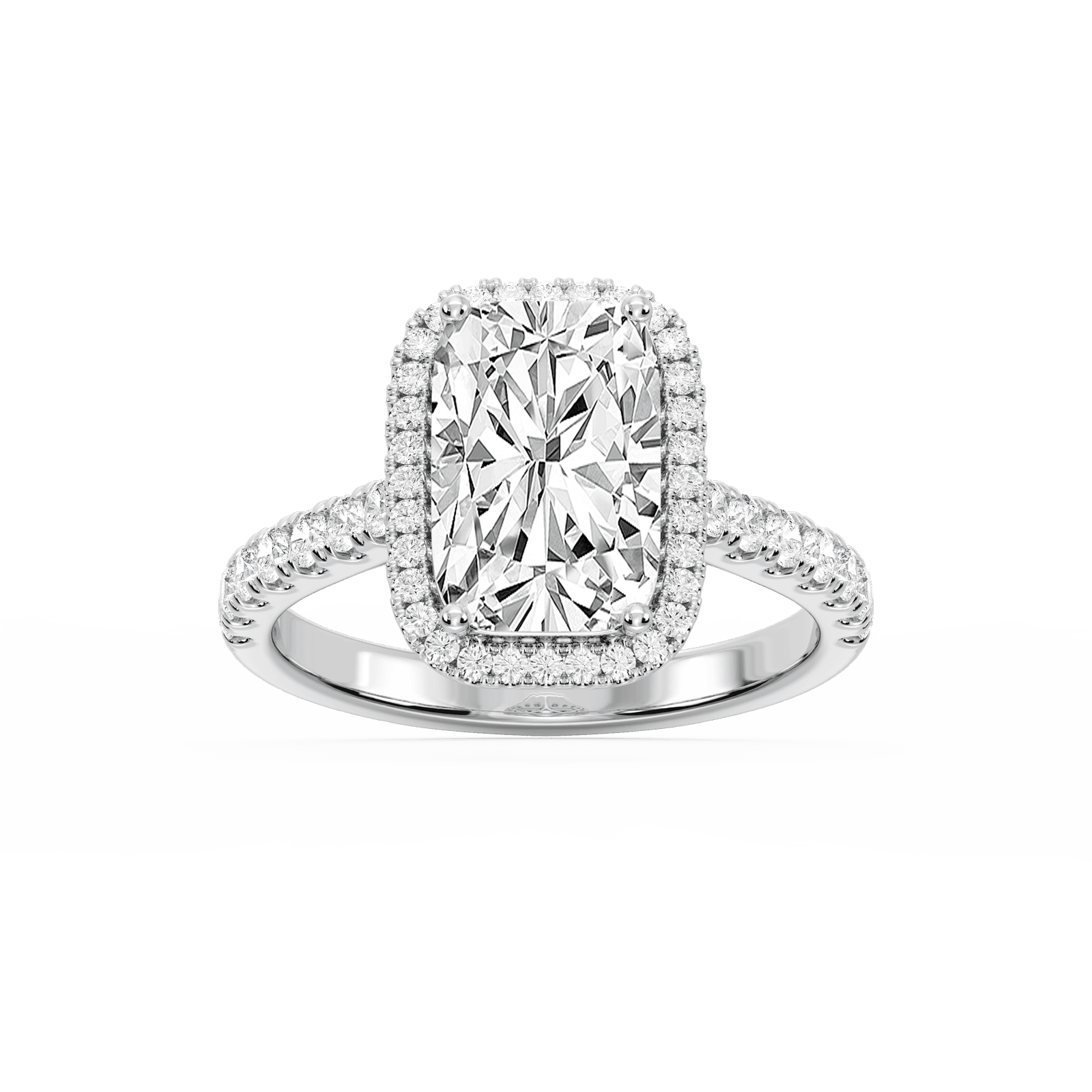 Daniela 2 ctw Antique Elongated Cushion Lab Grown Diamond Classic Prong Halo Engagement Ring