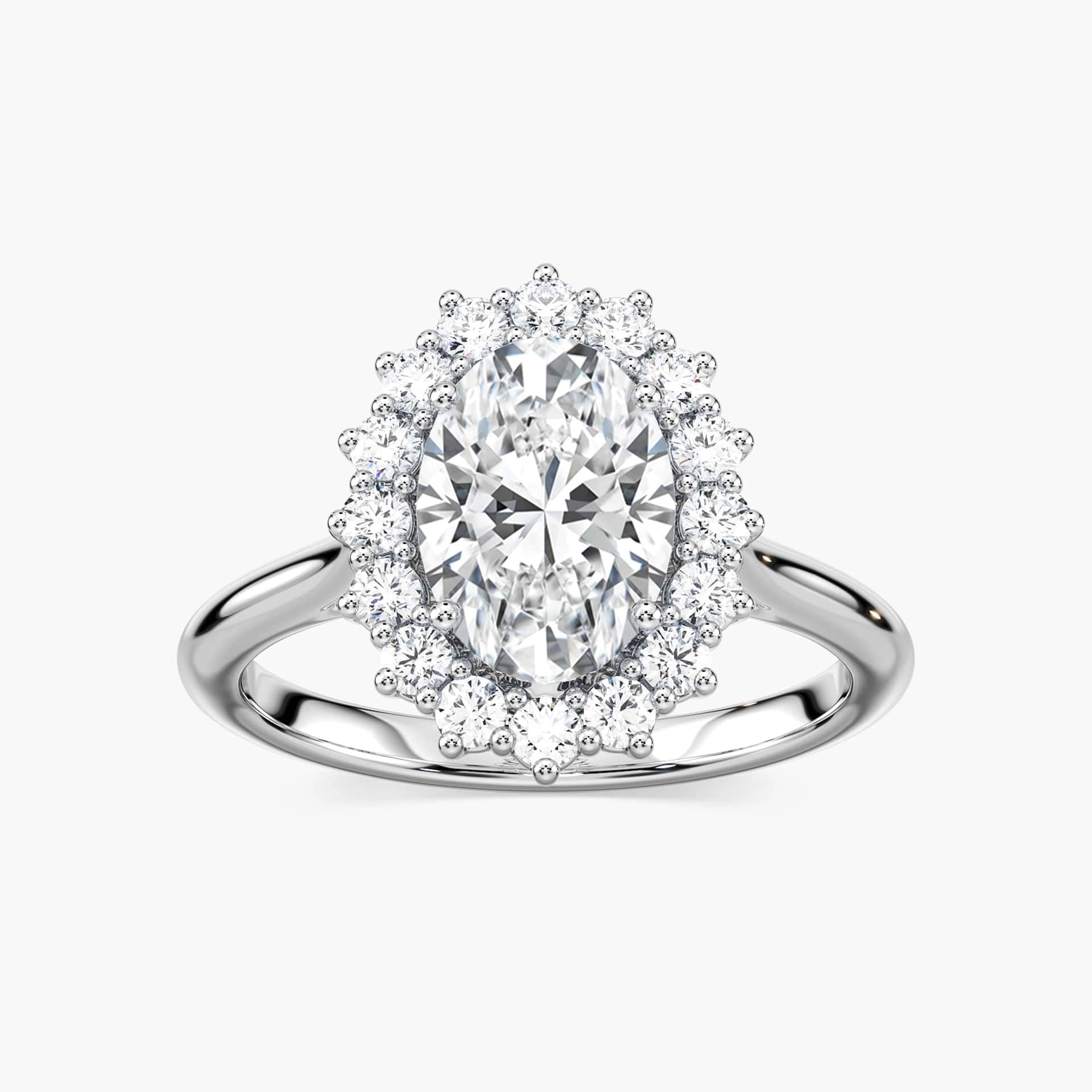 Diana 1 ½ ctw Oval Lab Grown Diamond Vintage Halo Engagement Ring