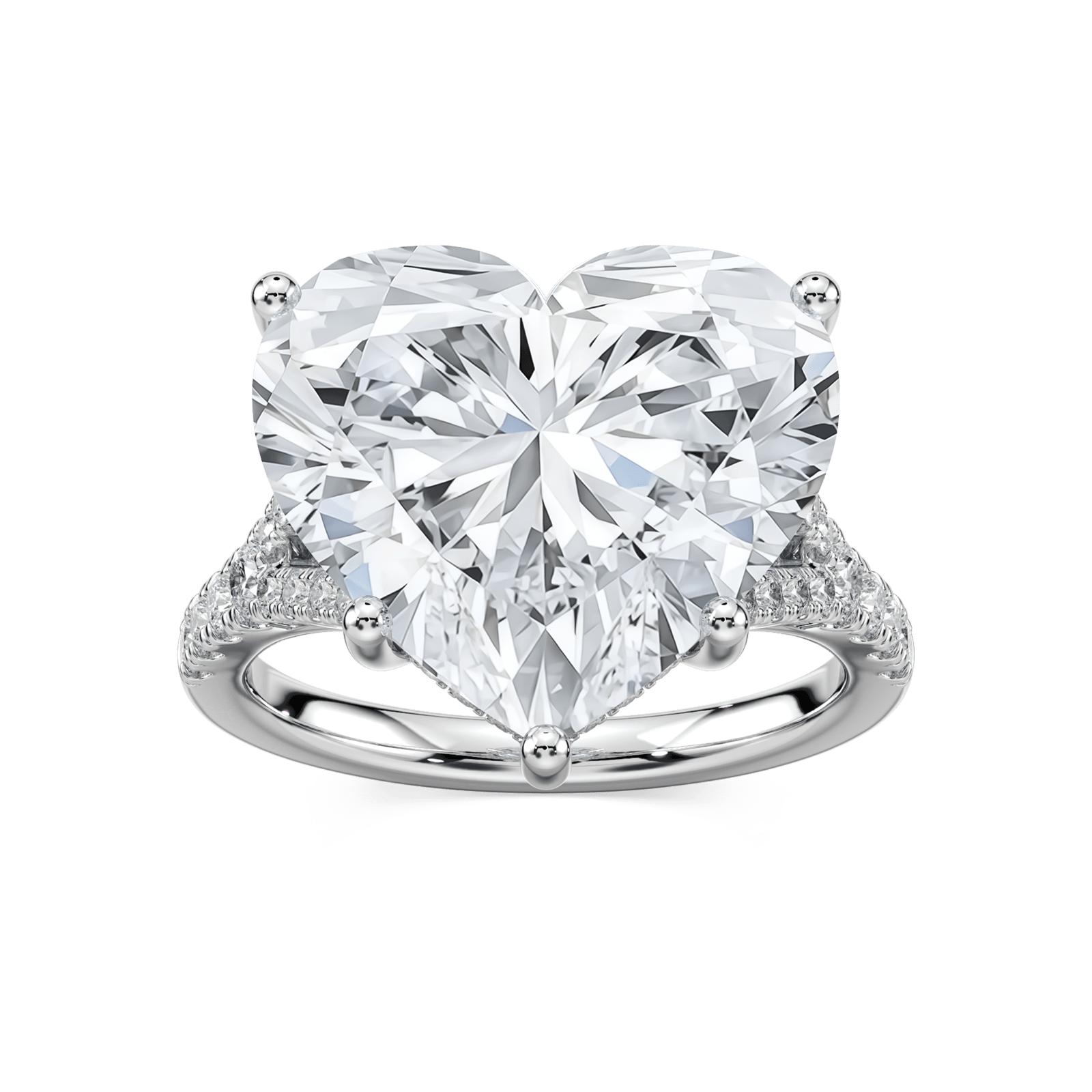 Heather 14 ctw Heart Lab Grown Diamond Split Shank Hidden Halo Engagement Ring