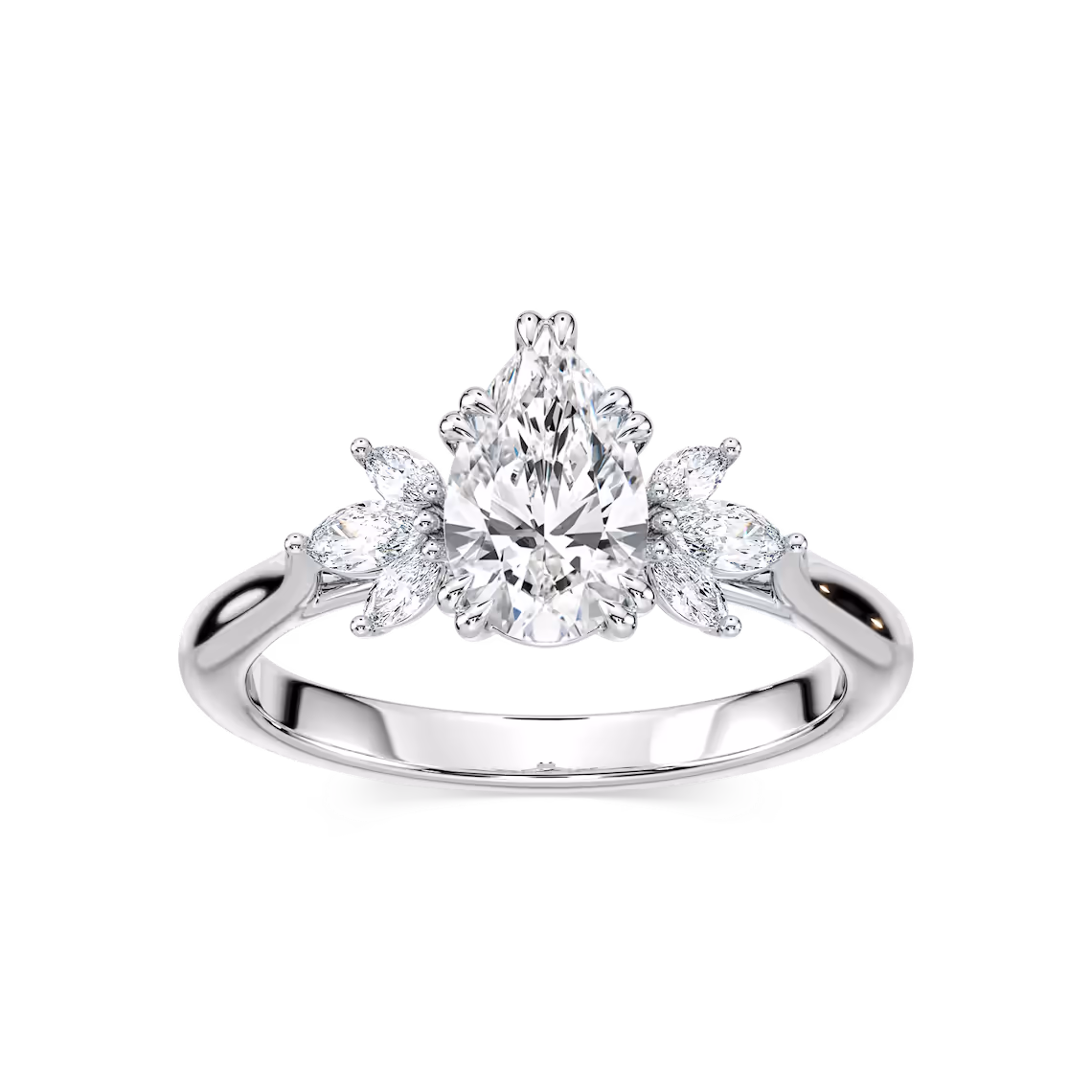 Nirvana 1 ctw Pear Lab Grown Diamond Solitaire Engagement Ring