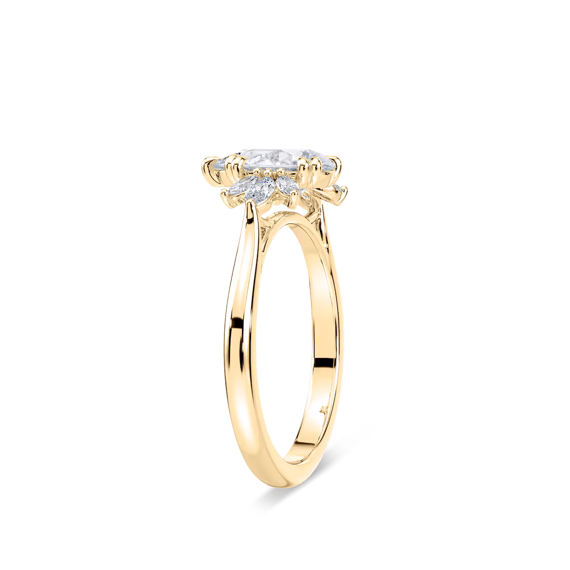 Nirvana 1 ctw Pear Lab Grown Diamond Solitaire Engagement Ring in yellow finish thumbnail 4
