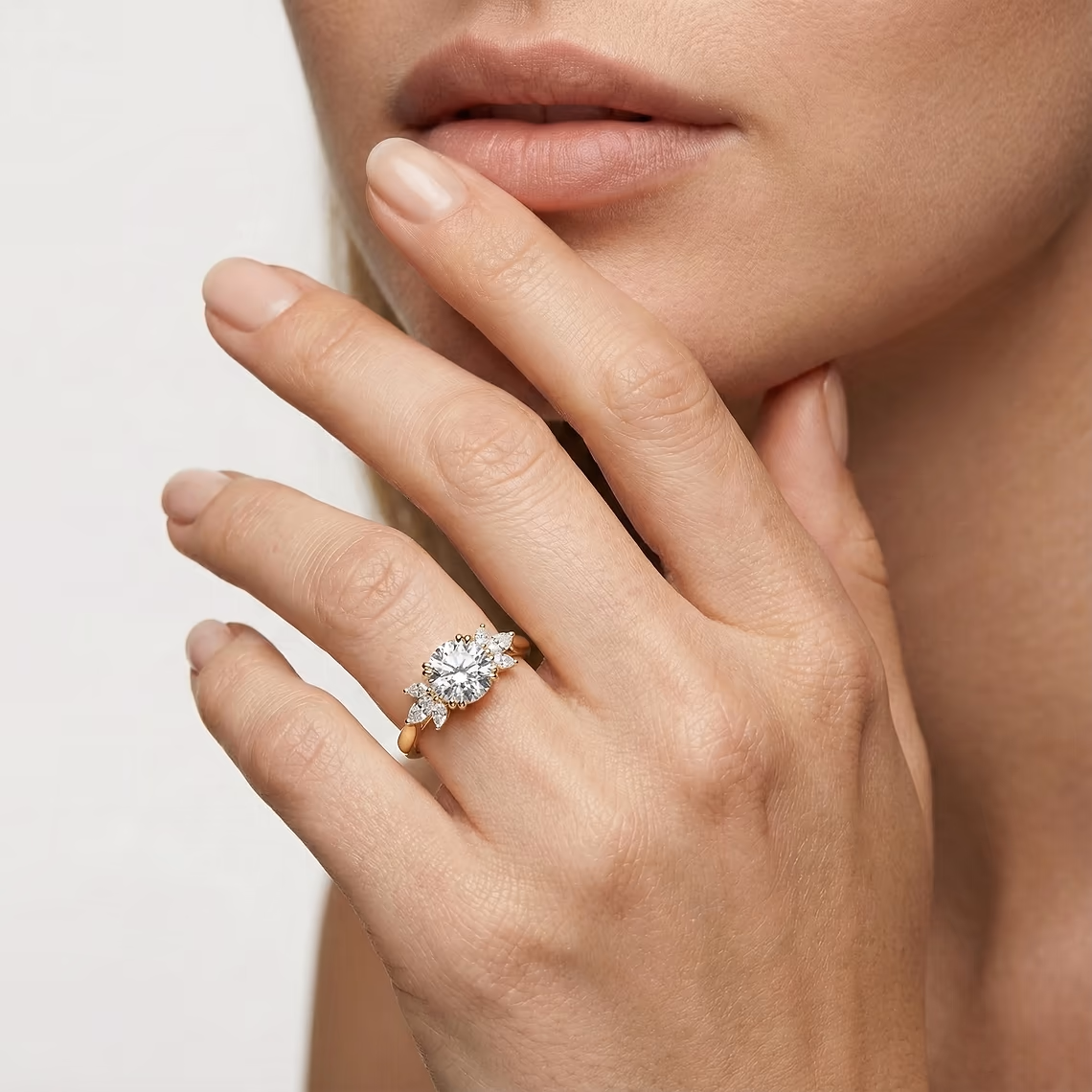 Nirvana 1 ctw Round Lab Grown Diamond Solitaire Engagement Ring in yellow finish thumbnail 3