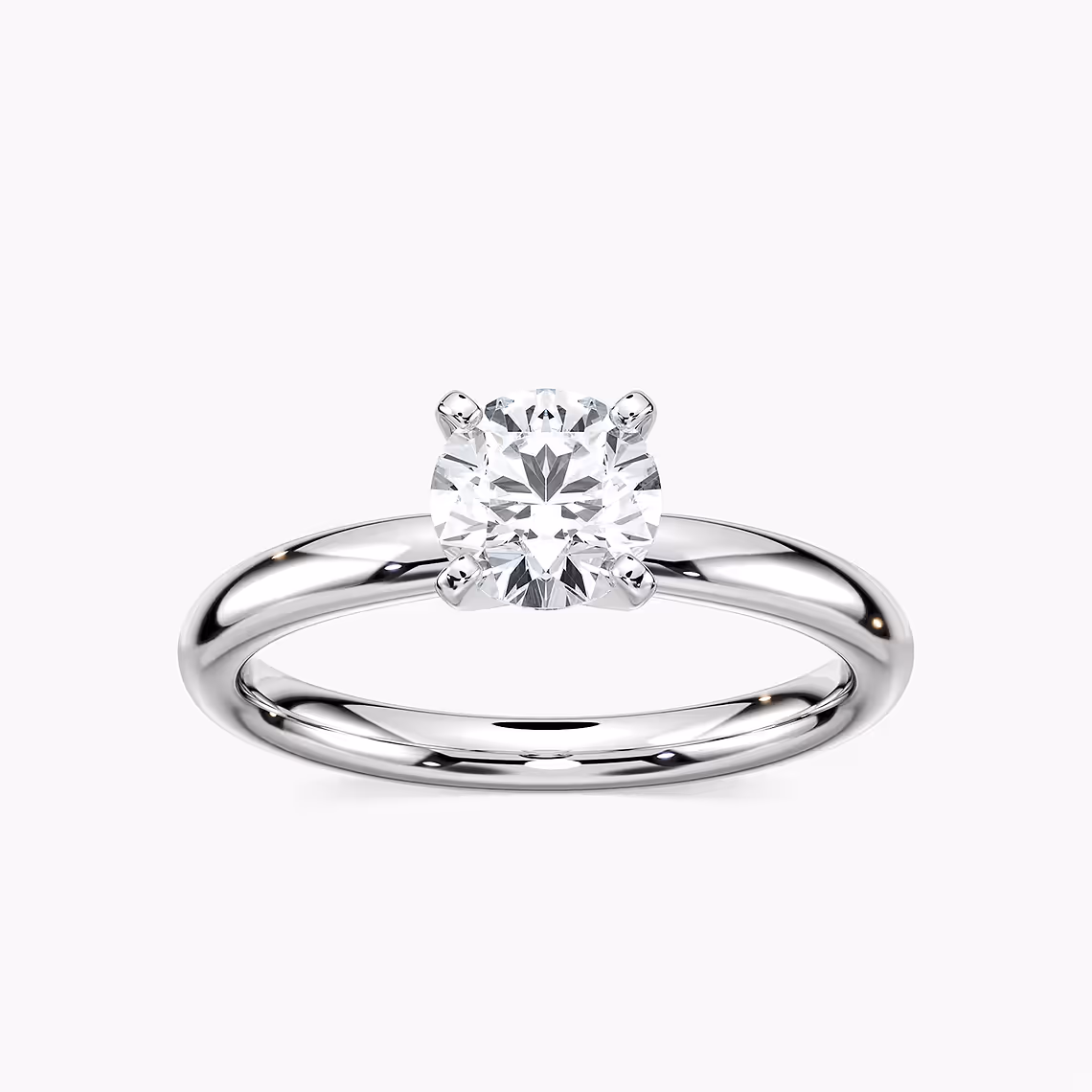 Lauren 1 ctw Round Lab Grown Diamond Traditional Four Prong Solitaire Engagement Ring