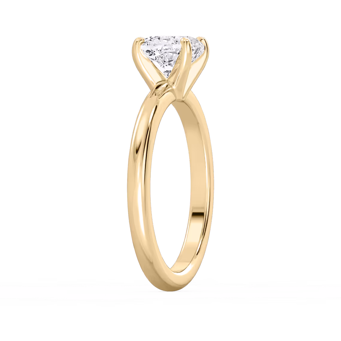 Lauren 1 ctw Cushion Lab Grown Diamond Traditional Four Prong Solitaire Engagement Ring in yellow finish thumbnail 4