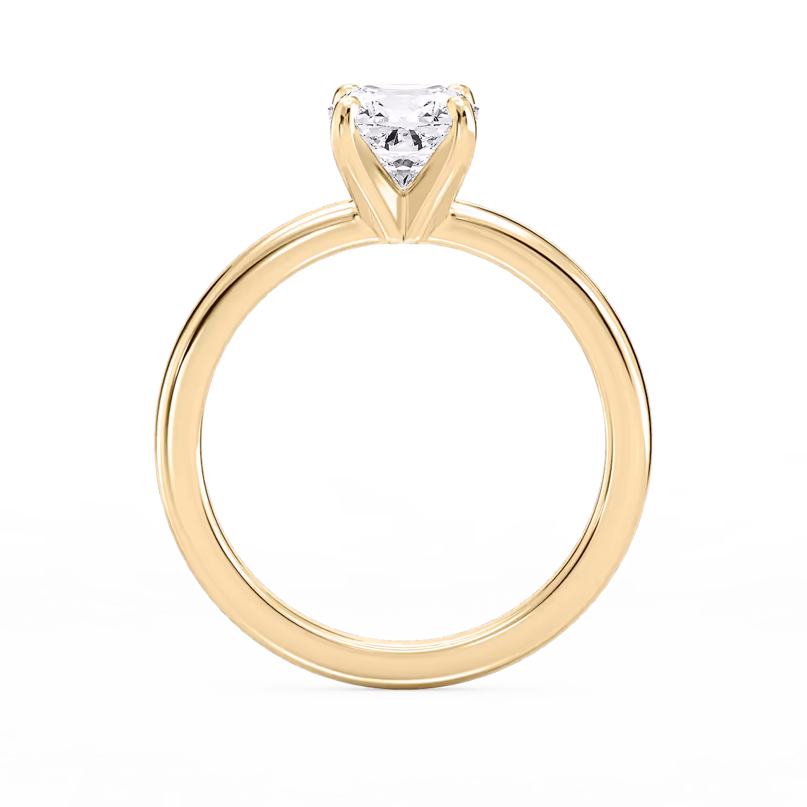 Lauren 1 ctw Cushion Lab Grown Diamond Traditional Four Prong Solitaire Engagement Ring in yellow finish thumbnail 5
