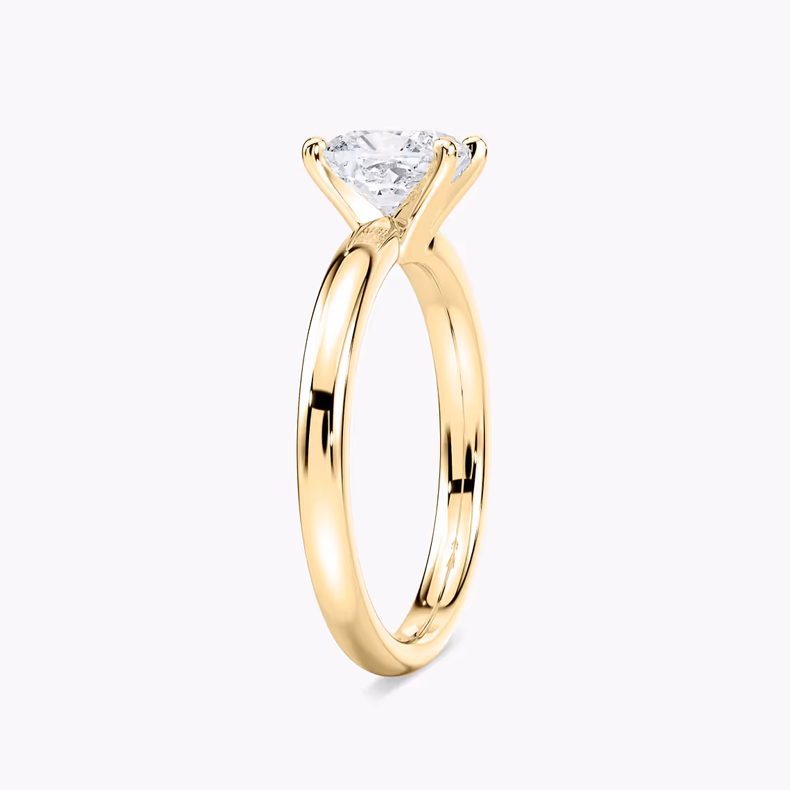Lauren 1 ctw Elongated Cushion Lab Grown Diamond Traditional Four Prong Solitaire Engagement Ring in yellow finish thumbnail 4