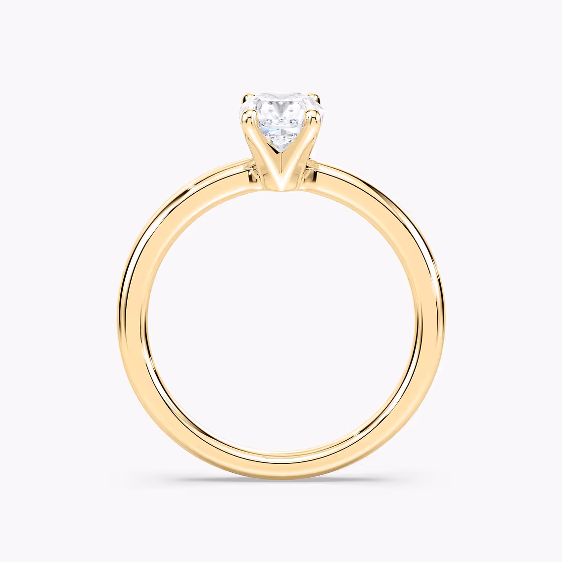 Lauren 1 ctw Elongated Cushion Lab Grown Diamond Traditional Four Prong Solitaire Engagement Ring in yellow finish thumbnail 5