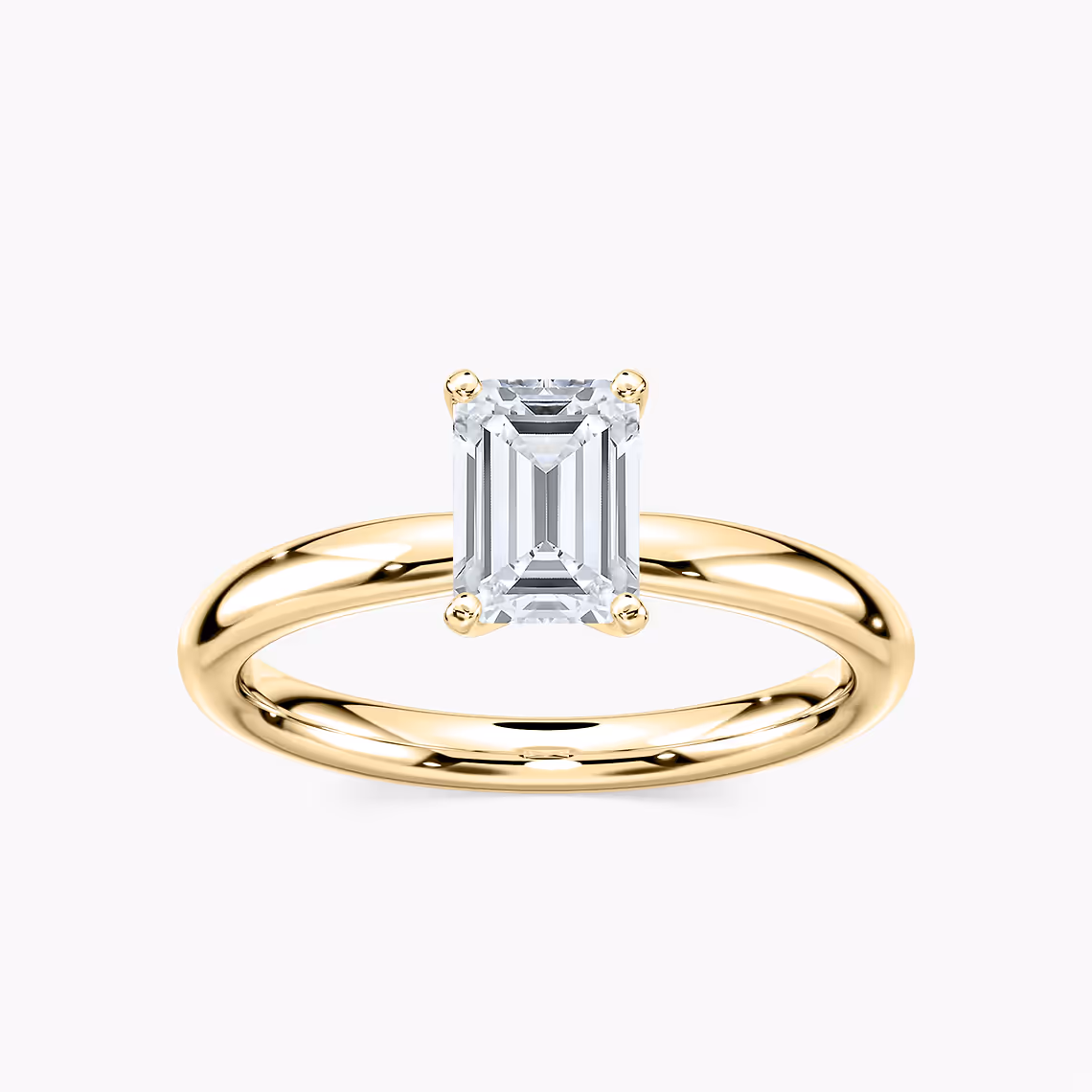 Lauren 1 ctw Emerald Lab Grown Diamond Traditional Four Prong Solitaire Engagement Ring in yellow finish