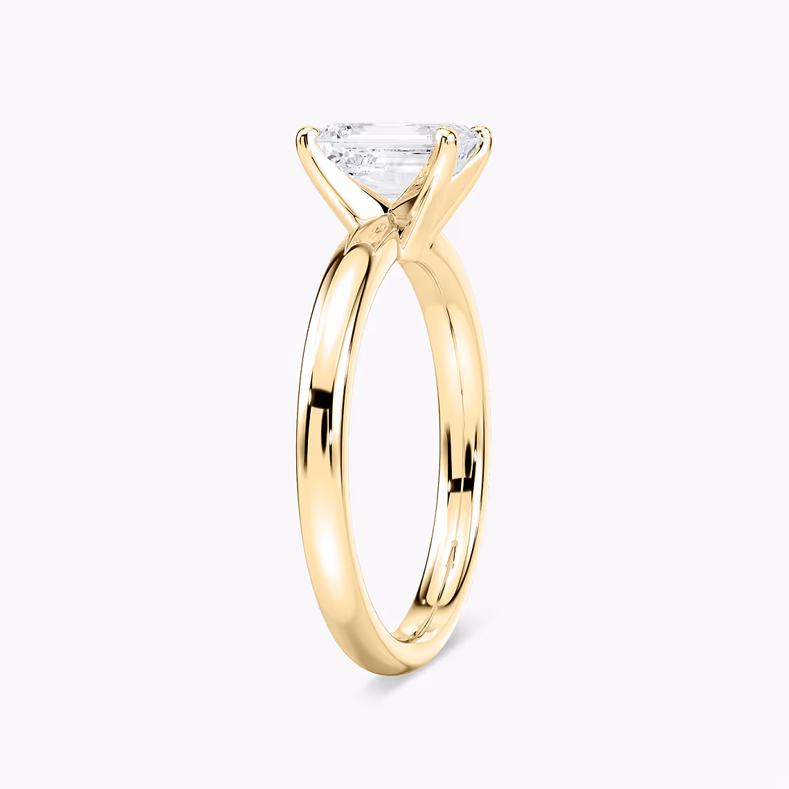 Lauren 1 ctw Emerald Lab Grown Diamond Traditional Four Prong Solitaire Engagement Ring in yellow finish thumbnail 4