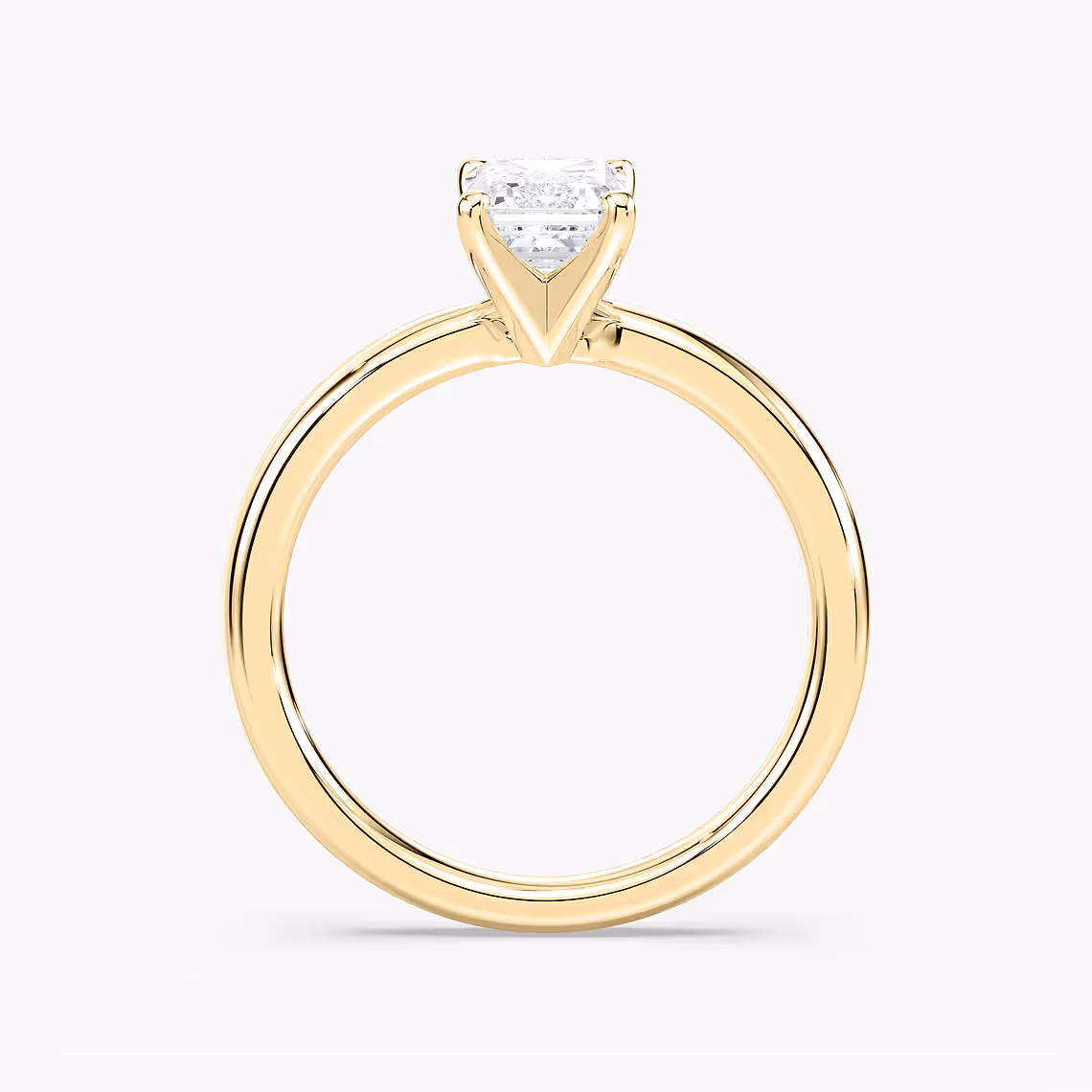 Lauren 1 ctw Emerald Lab Grown Diamond Traditional Four Prong Solitaire Engagement Ring in yellow finish thumbnail 5