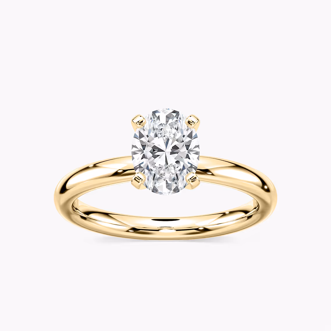 Lauren 1 ctw Oval Lab Grown Diamond Traditional Four Prong Solitaire Engagement Ring in yellow finish