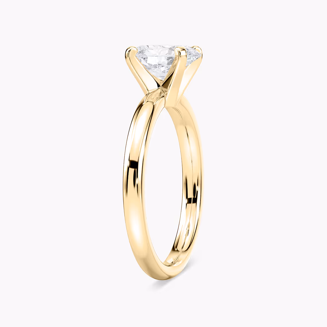 Lauren 1 ctw Oval Lab Grown Diamond Traditional Four Prong Solitaire Engagement Ring in yellow finish thumbnail 4