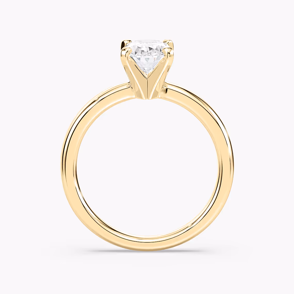 Lauren 1 ctw Oval Lab Grown Diamond Traditional Four Prong Solitaire Engagement Ring in yellow finish thumbnail 5