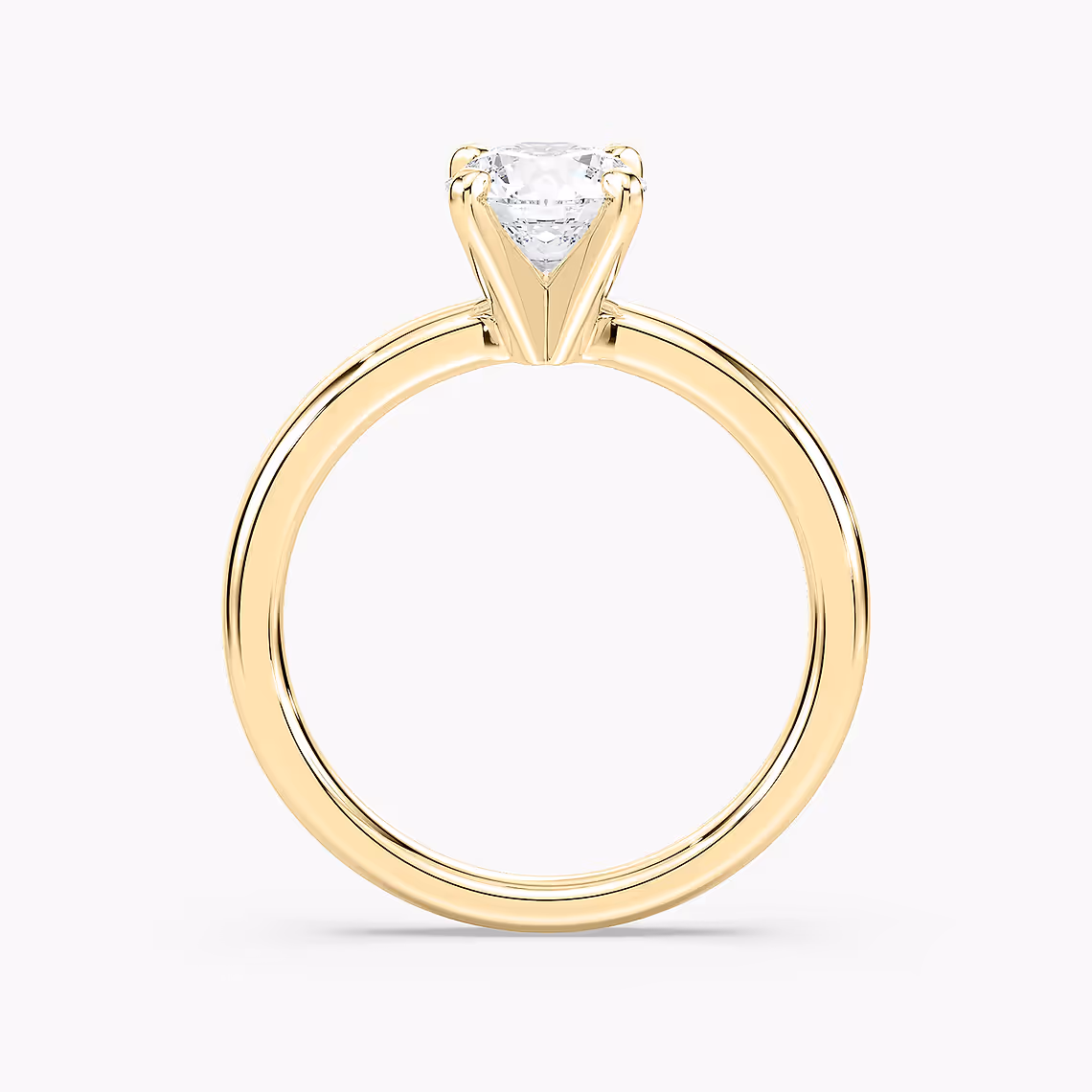 Lauren 1 ctw Round Lab Grown Diamond Traditional Four Prong Solitaire Engagement Ring in yellow finish thumbnail 5